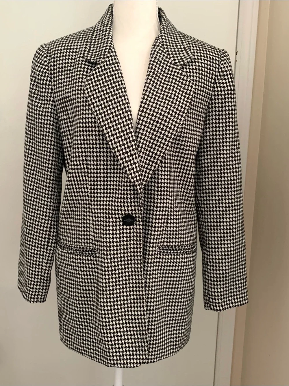 Vintage Women’s Houndstooth Blazer Jacket Lined Sz XL Business Professional 90s